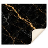 Tapis sol vinyle effet marbre noir et jaune doré - vinyle 2 mm